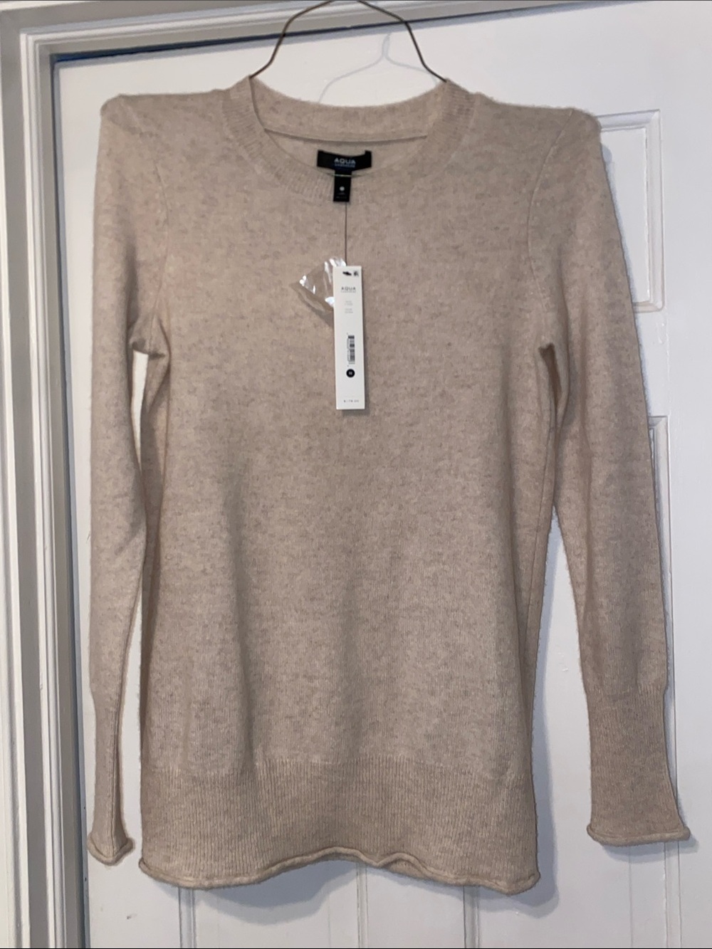 Aqua Neutral Beige Crewneck Sweater